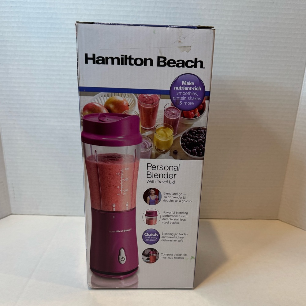 NOB Hamilton Beach Personal Blender with Travel Lid - Rasberry #51131